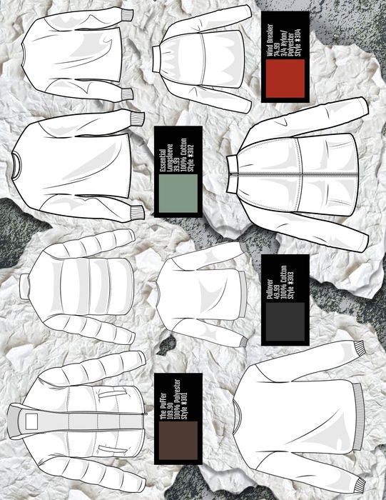 Concrete linesheet — outerwear